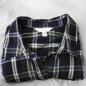 women's blue flannel